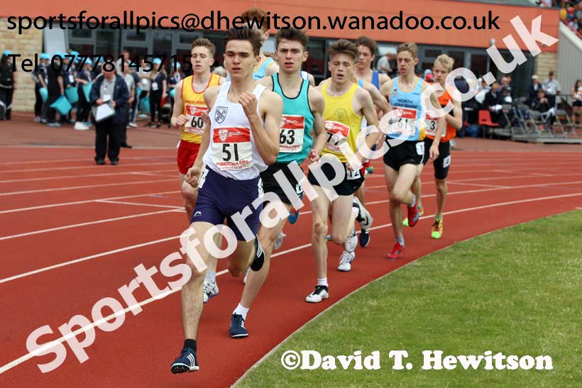 Inter boys 1500 metres, English Schools Track and Field. Photo: David T. Hewitson/Sports for All Pics